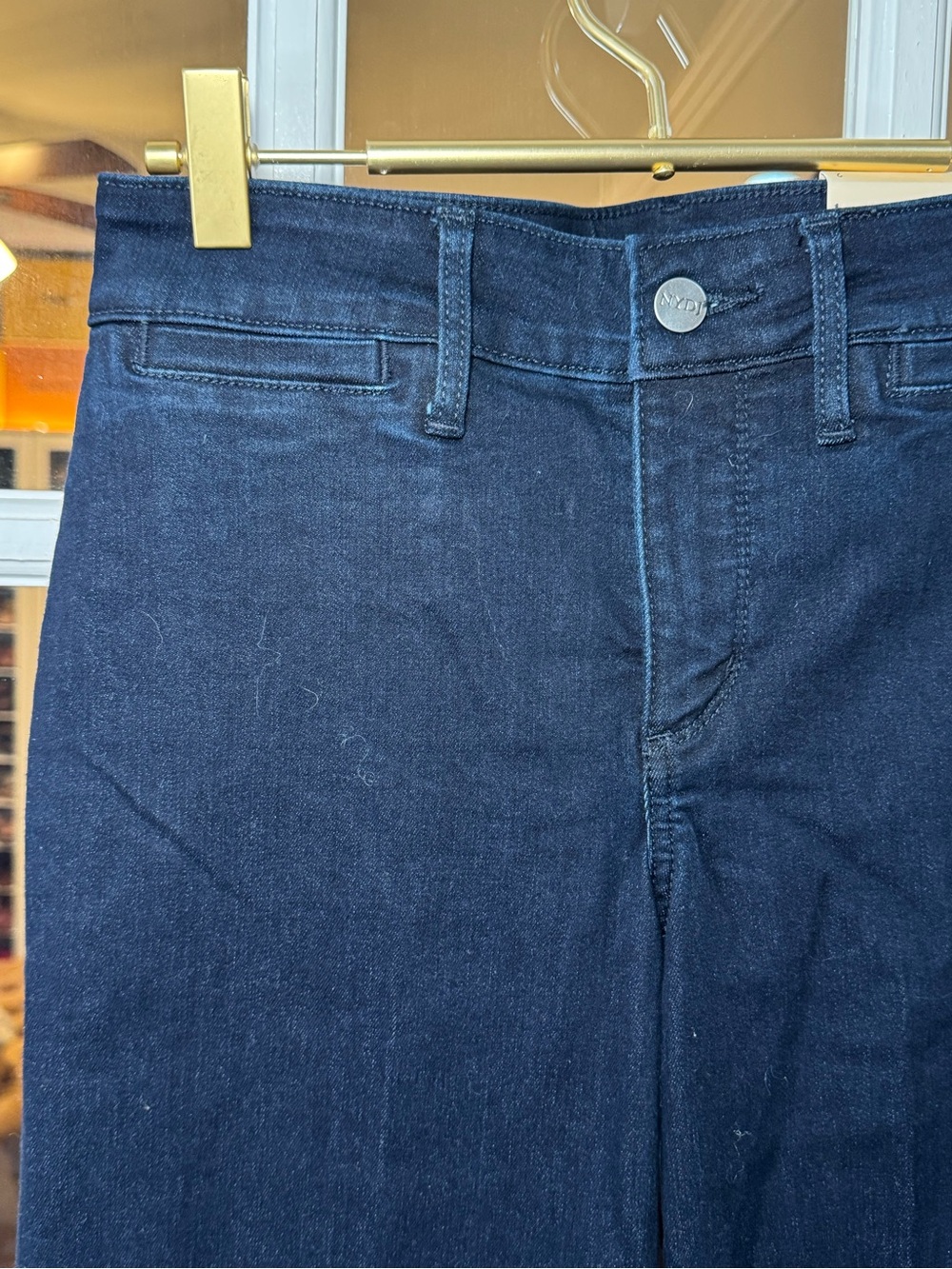 👖✨ NYDJ Dark Denim Wide-Leg TERESA Trouser Pants Jeans Denim NWT ✨👖 - Picture 4 of 12